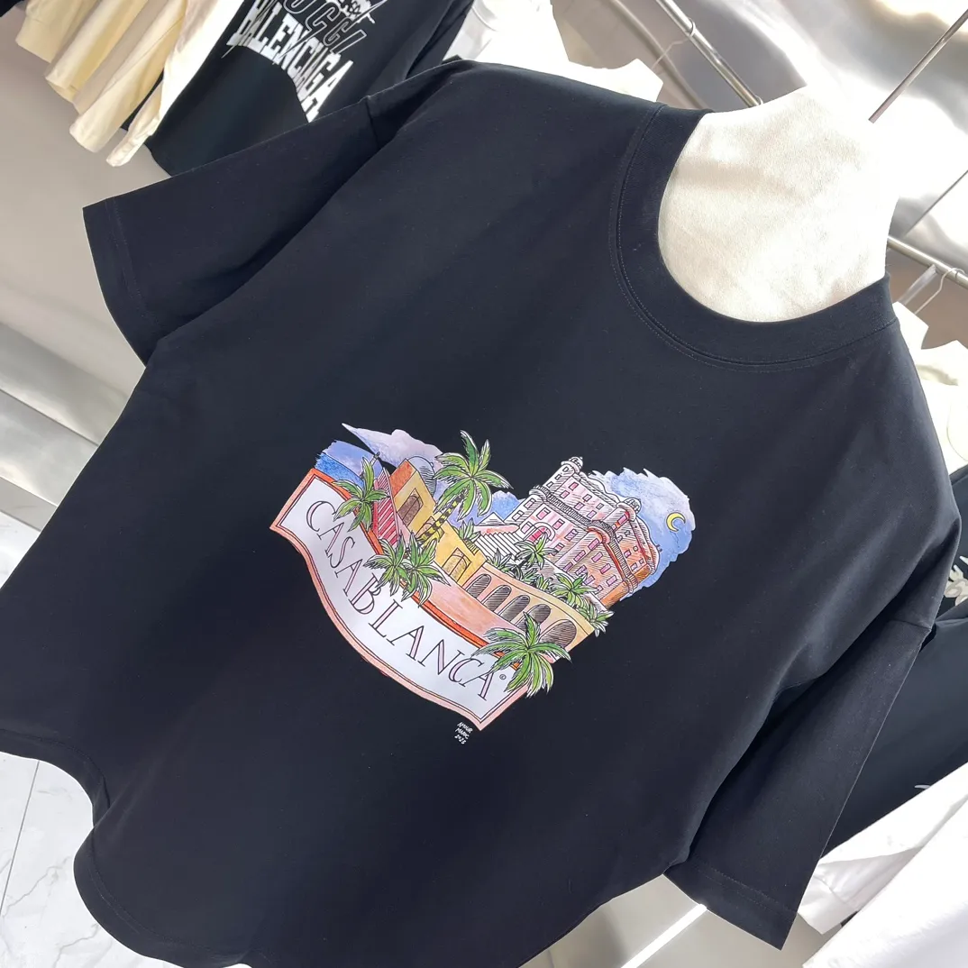 Casablanca Classic Series T ， ， 。 ， Classic ， In Stock ！ ：White Black Size：S M L XL XXL